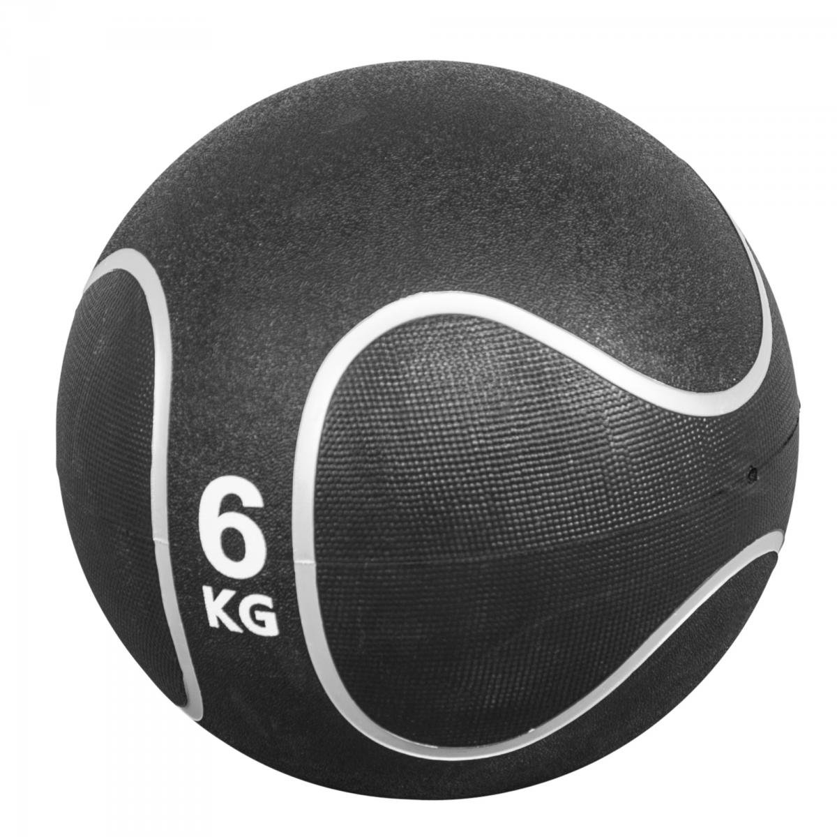 Médecine ball style noir/gris de 6 KG diamètre 28,6cm